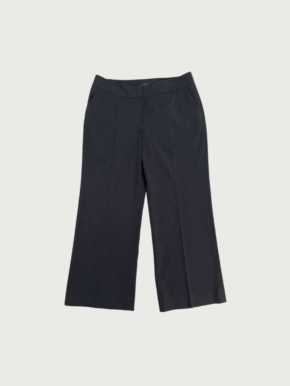 Wide Leg Cropped Pinstripe Trouser